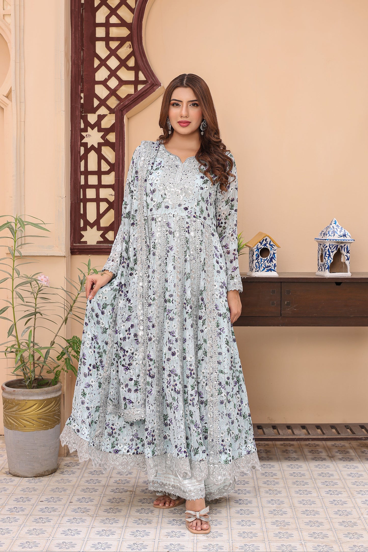 NN — Mehtab | 3PC Chiffon Suit