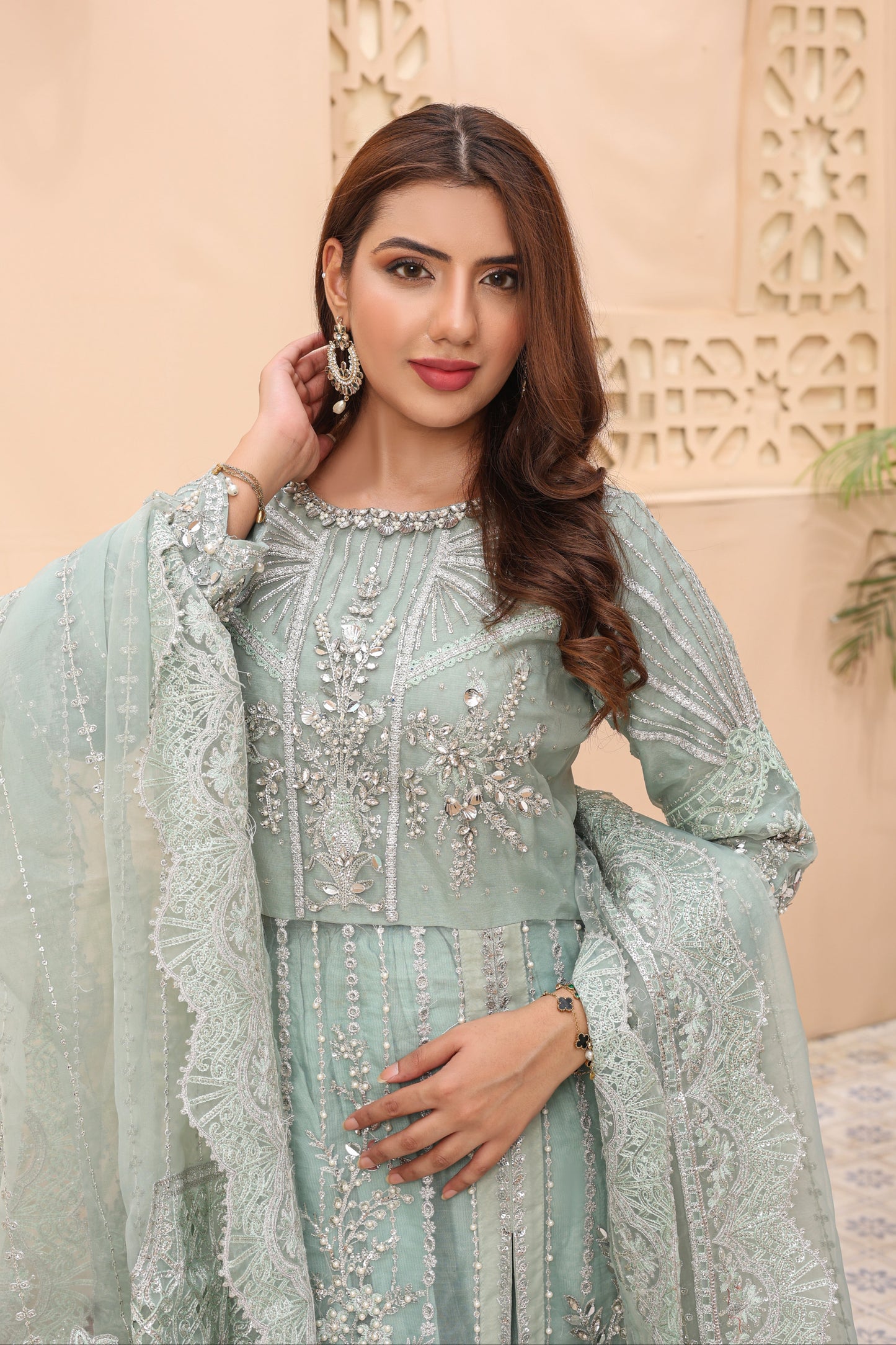 NN — Hoorain | Organza Maxi & Raw Silk Lehenga