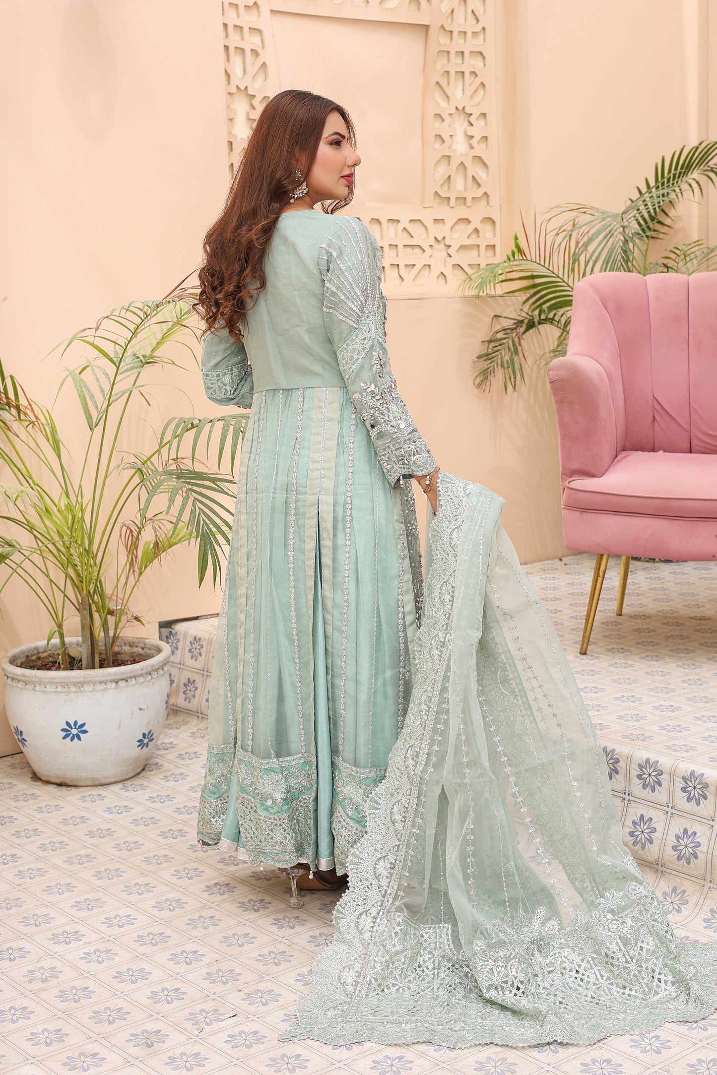 NN — Hoorain | Organza Maxi & Raw Silk Lehenga