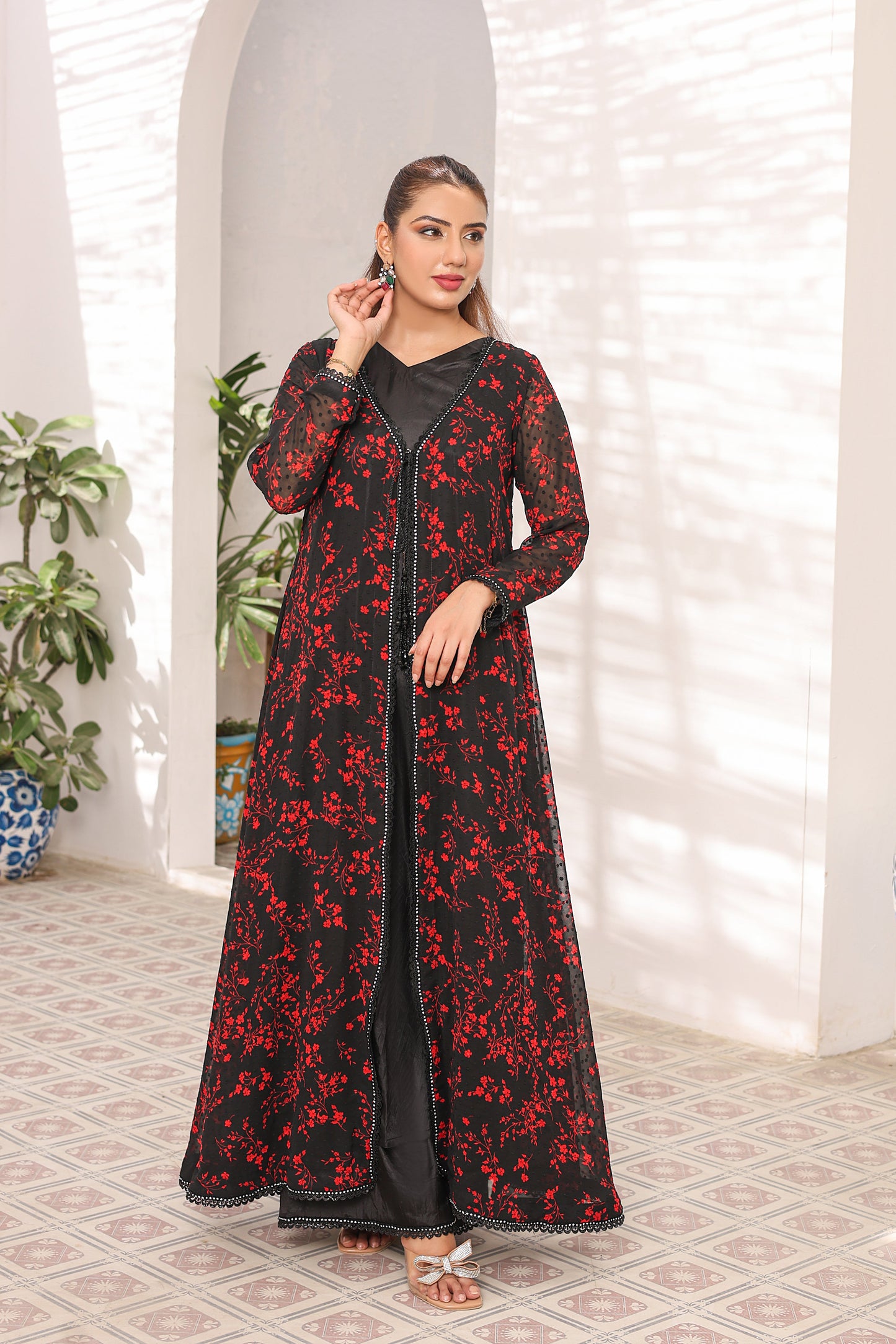 NN — Zimal | Chiffon Coat & Silk Trouser Suit