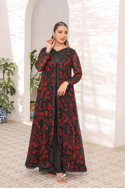 NN 07 — Zimal | Chiffon Coat & Silk Trouser Suit