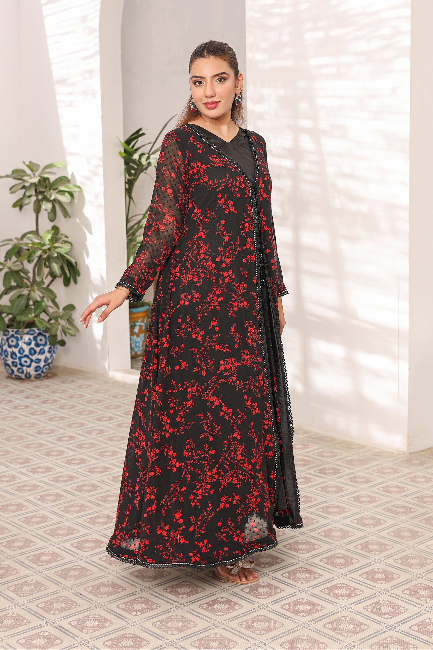 NN — Zimal | Chiffon Coat & Silk Trouser Suit