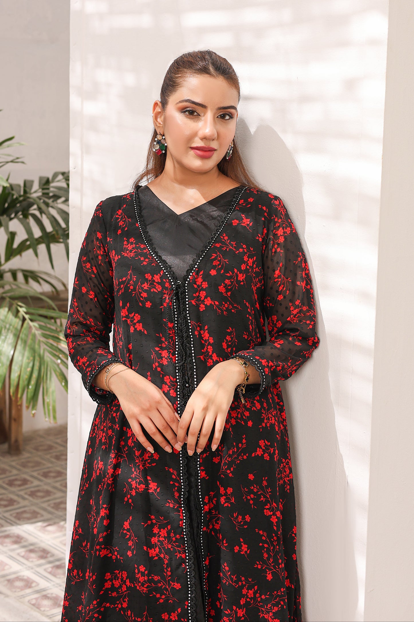 NN — Zimal | Chiffon Coat & Silk Trouser Suit