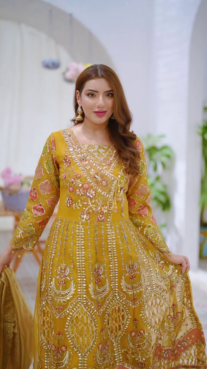 NN — Roshnai | Organza Maxi & Raw Silk Lehenga