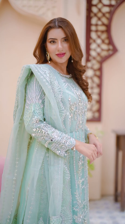NN — Hoorain | Organza Maxi & Raw Silk Lehenga