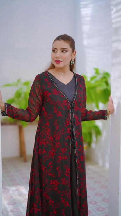 NN — Zimal | Chiffon Coat & Silk Trouser Suit